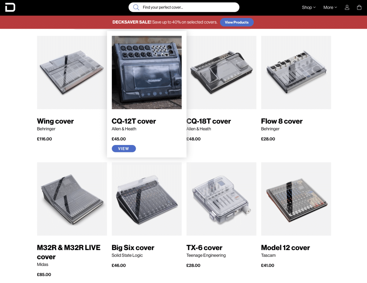 decksaver.com pro audio mixer covers.